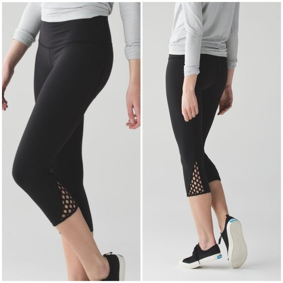 lululemon athletica Pants - Lululemon True Self Crop II Black Workout Leggings